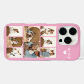 Moderne Familie 8 Foto Roze Case-Mate iPhone Case (Achterkant (horizontaal))