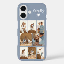 Moderne Familie 8 Foto Stof Blauw