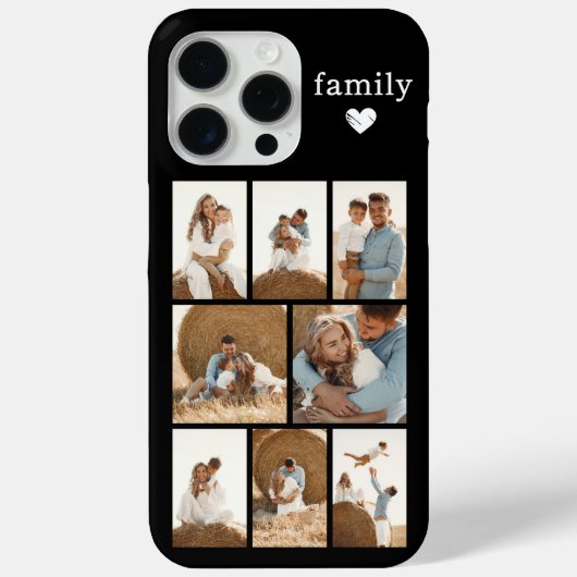 Moderne Familie 8 Foto Zwart Case-Mate iPhone Case (Achterkant)