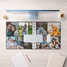 Moderne Familie Acht Foto Collage Desk Mat