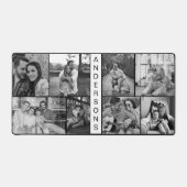 Moderne Familie Acht Fotocollage Zwart-wit Bureaumat (Voorkant)