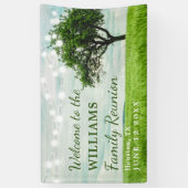 Moderne Familie Boom String Lights Picknick Reunio Spandoek (Verticaal)