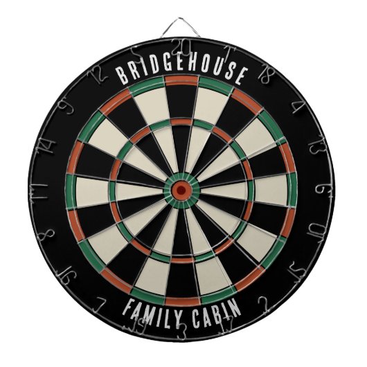 Moderne Familie Cabin Games Kamer Custom Dartbord (Voorkant)
