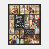 Moderne Familie Citaat 18 Foto Collage Fleece Deken (Voorkant)