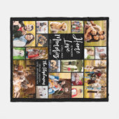 Moderne Familie Citaat 18 Foto Collage Fleece Deken (Voorkant (Horizontaal))