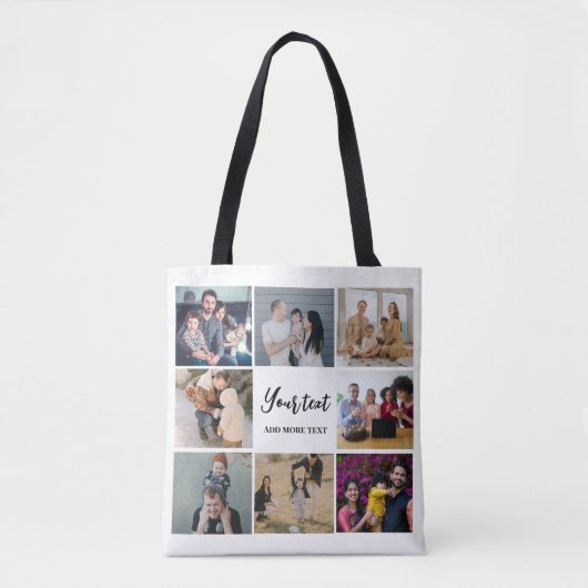 Moderne familie collage eenvoudig gepersonaliseerd tote bag (Voorkant)