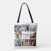 Moderne familie collage eenvoudig gepersonaliseerd tote bag (Achterkant)