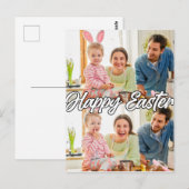 Moderne Familie Custom 2-foto Pasen Briefkaart (Voorkant / Achterkant)