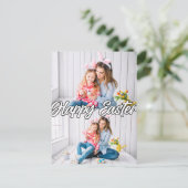 Moderne Familie Custom 2-foto Pasen Briefkaart (Staand voorkant)
