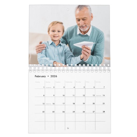 Moderne Familie Custom Foto's Creëer Uw Eigen 2026 Kalender (Feb 2026)