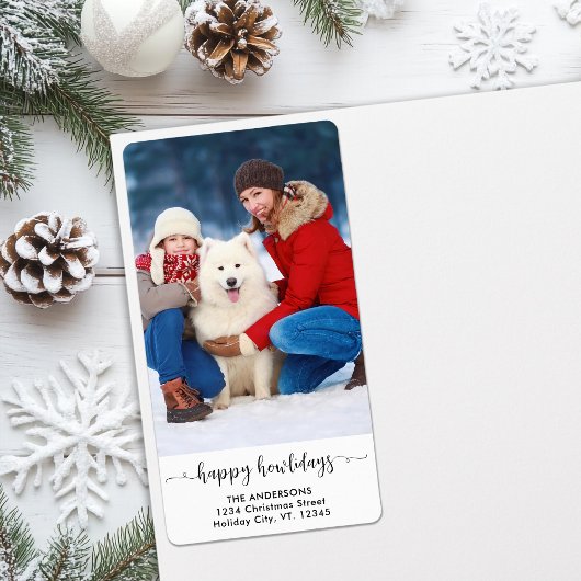 Moderne Familie Custom Hond Foto Happy Howholidays Etiket