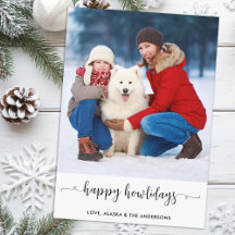 Moderne Familie Custom Hond Foto Happy Howholidays