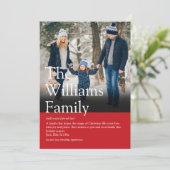 Moderne familie definitie kerstfoto feestdagenkaart (Staand voorkant)