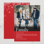 Moderne familie definitie kerstfoto feestdagenkaart (Voorkant / Achterkant)