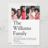 Moderne Familie Definitie Kerstmis Foto's Feestdagenkaart (Voorkant)