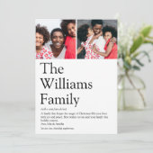 Moderne Familie Definitie Kerstmis Foto's Feestdagenkaart (Staand voorkant)