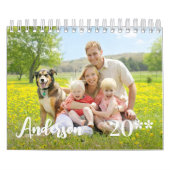 Moderne Familie Eenvoudige Gepersonaliseerde Foto' Kalender (Hoes)