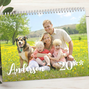 Moderne Familie Eenvoudige Gepersonaliseerde Foto' Kalender