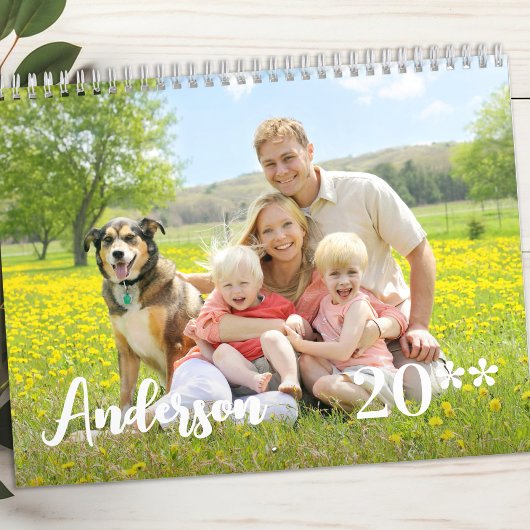 Moderne Familie Eenvoudige Gepersonaliseerde Foto' Kalender