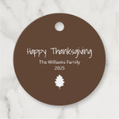 Moderne Familie Eenvoudige Herfstblad Thanksgiving Bedankjes Labels (Voorkant)