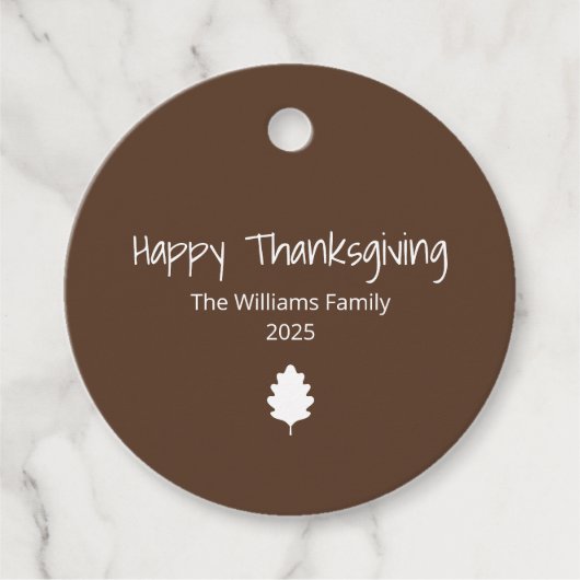 Moderne Familie Eenvoudige Herfstblad Thanksgiving Bedankjes Labels (Voorkant)