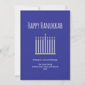 Moderne familie Eenvoudige Menorah Kaarsen Chanoek Feestdagenkaart (Voorkant)