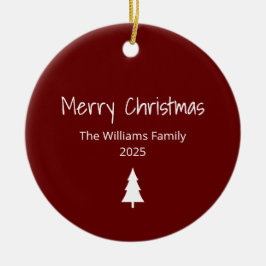 Moderne Familie Eenvoudige Rode Kerstboom Keramisch Ornament