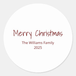 Moderne Familie Eenvoudige Typografie Kerstmis Ronde Sticker