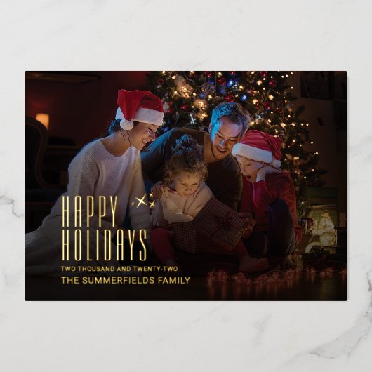 Moderne Familie Feestdagen Foto Christmas Gold (Voorkant)
