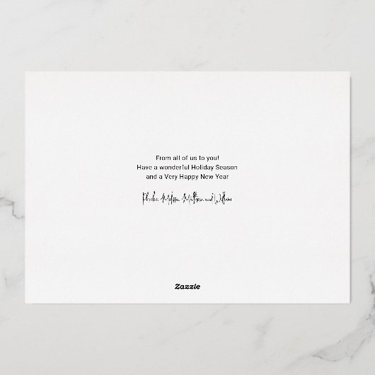 Moderne Familie Feestdagen Foto Christmas Gold (Achterkant)