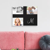 Moderne Familie Foto Aangepaste Collage Monogram Canvas Afdruk (Insitu (Woonkamer))