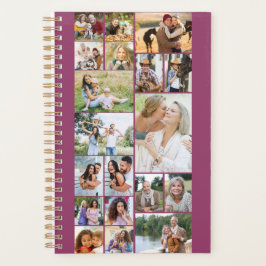 Moderne familie foto collage 19 Afbeelding roze Planner