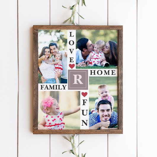 Moderne familie foto-collage-liefdesgeheugen keepo poster