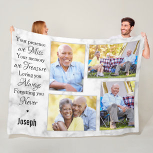 Moderne familie foto collage Memorial Keepslag Fleece Deken