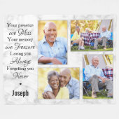 Moderne familie foto collage Memorial Keepslag Fleece Deken (Voorkant (Horizontaal))