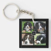Moderne familie foto collage monogram sleutelhanger (Voorkant)