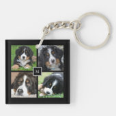 Moderne familie foto collage monogram sleutelhanger (Achterkant)