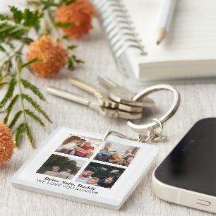 Moderne familie foto collage op maat gemaakte acry sleutelhanger