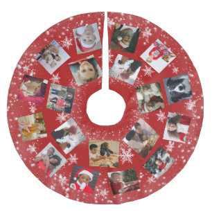 Moderne familie foto collage snowflake kerstbal br kerstboom rok