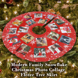 Moderne familie foto collage snowflake kerstbal br kerstboom rok