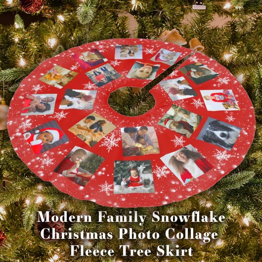 Moderne familie foto collage snowflake kerstbal br kerstboom rok