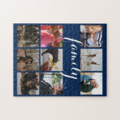 Moderne familie foto collage typografie Keepsake Legpuzzel (Horizontaal)