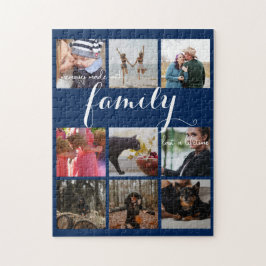 Moderne familie foto collage typografie Keepsake Legpuzzel