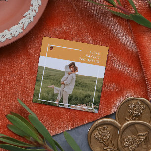 Moderne familie foto en Happy Thanksgiving Day Gif Bedankjes Labels