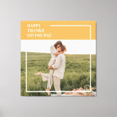 Moderne familie foto en Happy Thanksgiving Day Gif Canvas Afdruk (Voorkant)