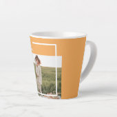 Moderne familie foto en Happy Thanksgiving Day Gif Latte Mok (Rechterhoek)