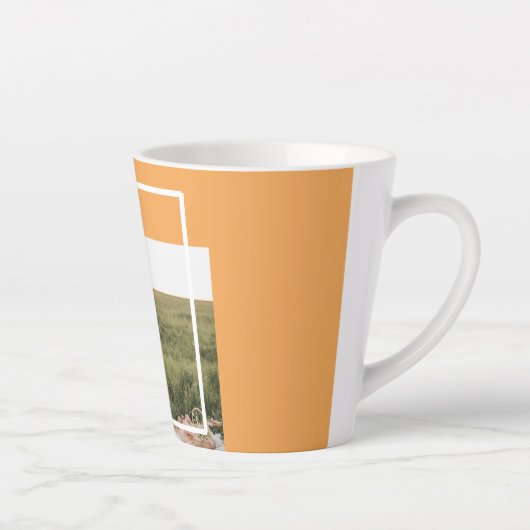 Moderne familie foto en Happy Thanksgiving Day Gif Latte Mok (Rechts)