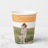 Moderne familie foto en Happy Thanksgiving Day Gif Papieren Bekers (Achterkant)