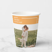 Moderne familie foto en Happy Thanksgiving Day Gif Papieren Bekers (Voorkant)