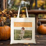 Moderne familie foto en Happy Thanksgiving Day Gif Tote Bag<br><div class="desc">Moderne familiefoto & Happy Thanksgiving voor uw vrienden en familie,  persoonlijke Thanksgiving met herfstkleuren.</div>